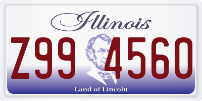 IL license plate Z994560