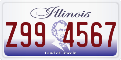 IL license plate Z994567