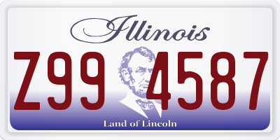 IL license plate Z994587
