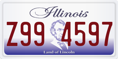 IL license plate Z994597