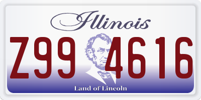 IL license plate Z994616