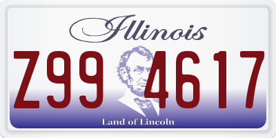 IL license plate Z994617