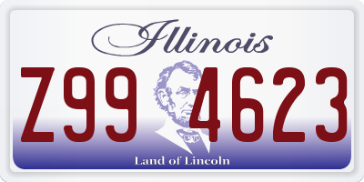 IL license plate Z994623