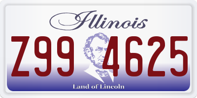 IL license plate Z994625