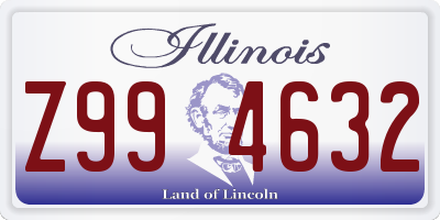 IL license plate Z994632
