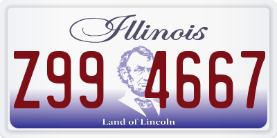 IL license plate Z994667