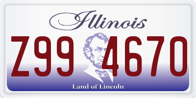 IL license plate Z994670