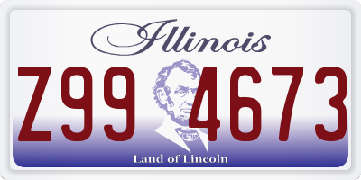 IL license plate Z994673