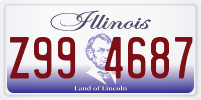 IL license plate Z994687