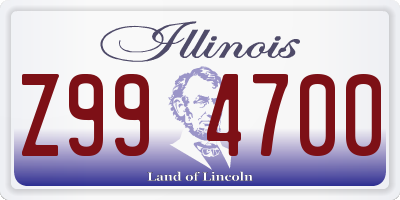 IL license plate Z994700