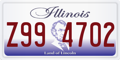 IL license plate Z994702