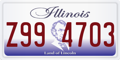 IL license plate Z994703