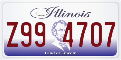 IL license plate Z994707