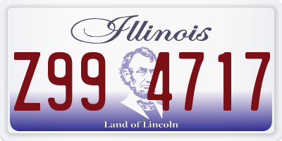 IL license plate Z994717