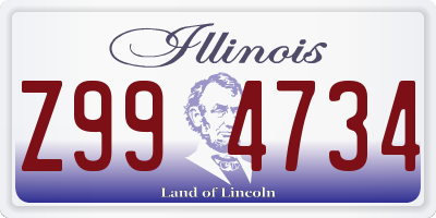 IL license plate Z994734