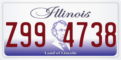 IL license plate Z994738