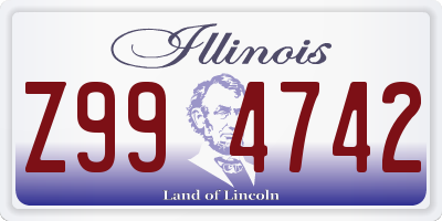 IL license plate Z994742