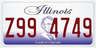 IL license plate Z994749