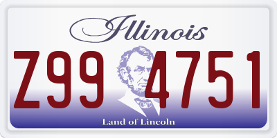 IL license plate Z994751