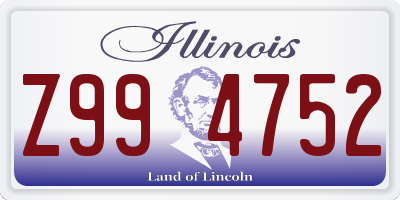 IL license plate Z994752