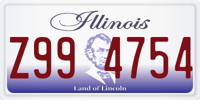 IL license plate Z994754