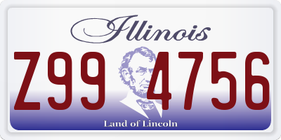 IL license plate Z994756