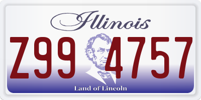 IL license plate Z994757
