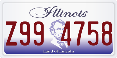 IL license plate Z994758