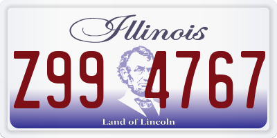 IL license plate Z994767