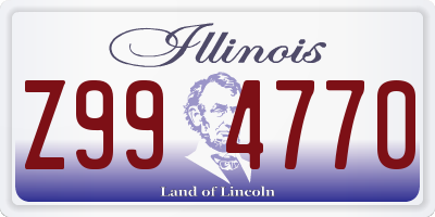 IL license plate Z994770