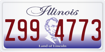 IL license plate Z994773