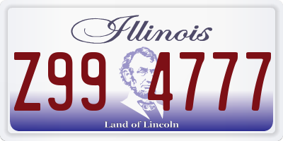 IL license plate Z994777