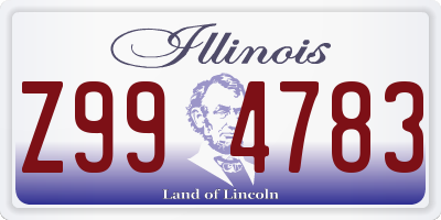 IL license plate Z994783