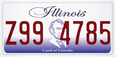 IL license plate Z994785