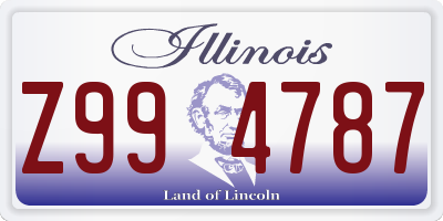 IL license plate Z994787