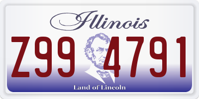 IL license plate Z994791