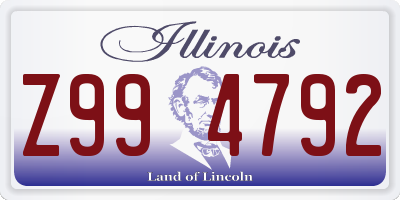IL license plate Z994792