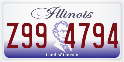 IL license plate Z994794