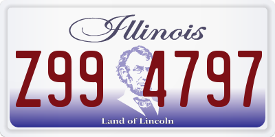 IL license plate Z994797