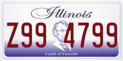 IL license plate Z994799