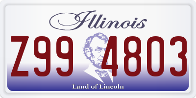 IL license plate Z994803
