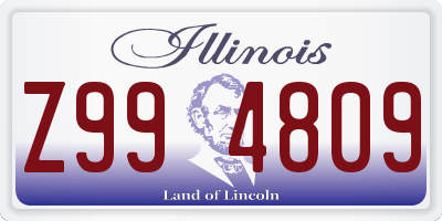 IL license plate Z994809