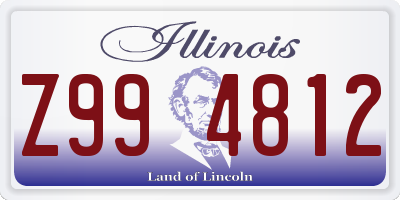 IL license plate Z994812