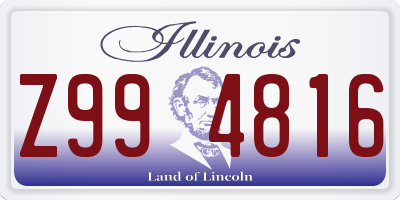 IL license plate Z994816