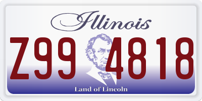 IL license plate Z994818