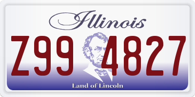 IL license plate Z994827
