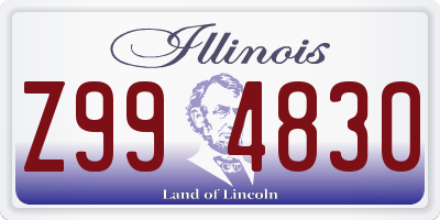 IL license plate Z994830