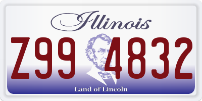 IL license plate Z994832