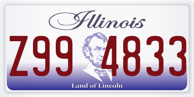 IL license plate Z994833