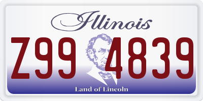 IL license plate Z994839